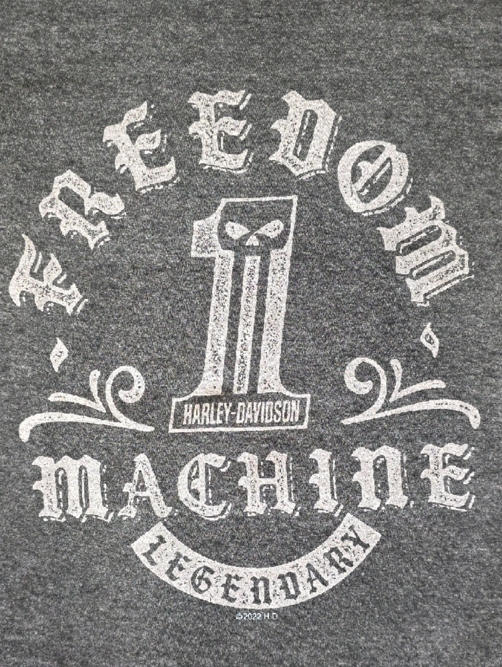 Harley-Davidson Charcoal Gray 'Freedom Machine' Short Sleeve Tee - Picture 4 of 8